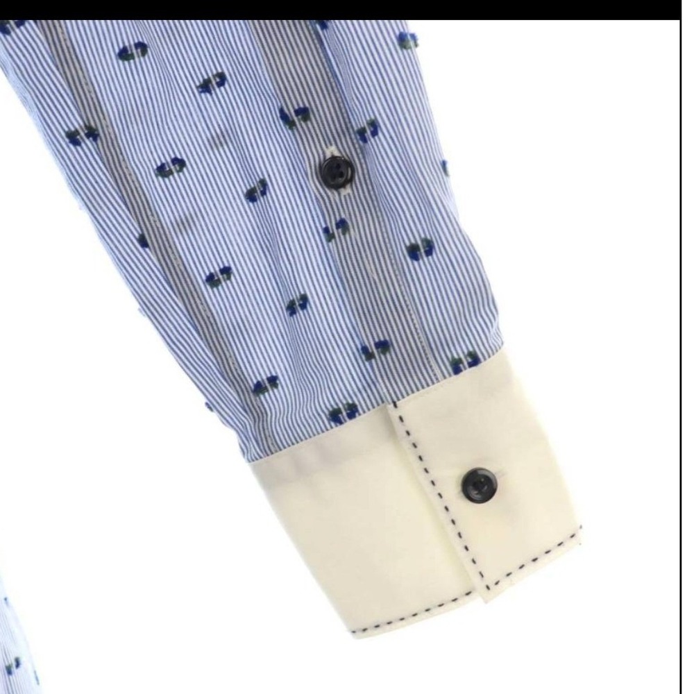 Brooks Brothers Blue Clip-Dot Button Down Dobby Shirt Dress Womens Sz 10 Luxury - Picture 9 of 11